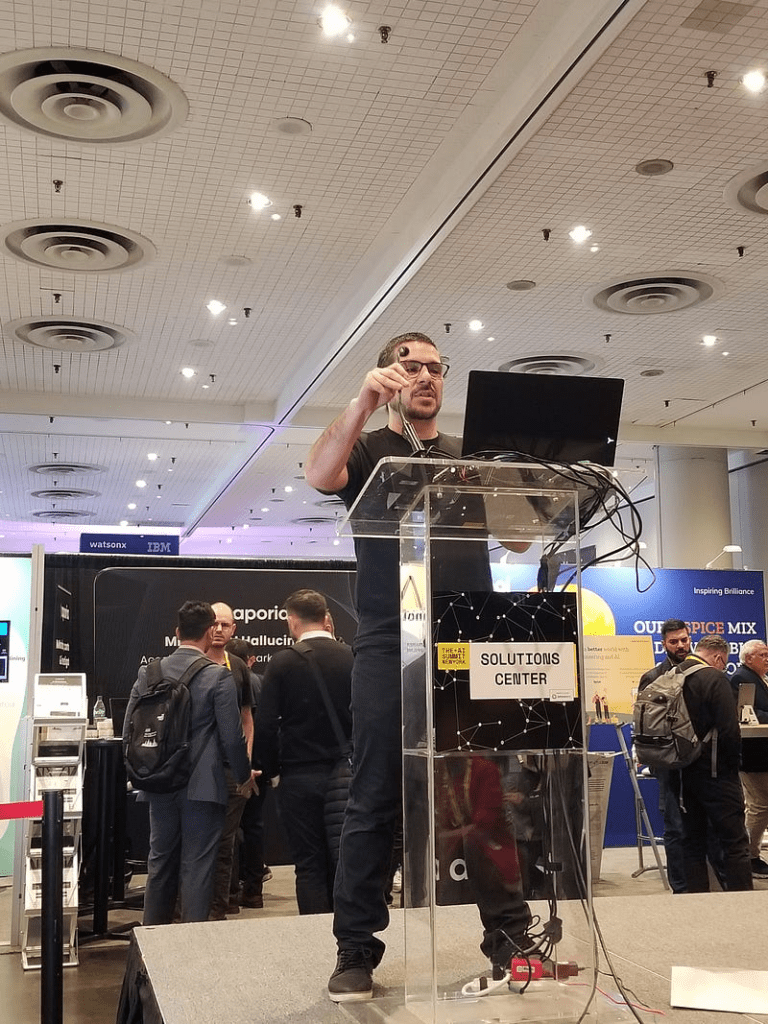 Tim Delelesio of Techolution getting ready to present. 